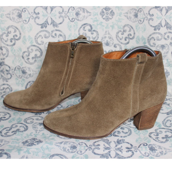 Madewell Womens Brown Suede The‎ Billie Boots Ankle Block Stacked Heel Size 8,5 - Picture 1 of 8